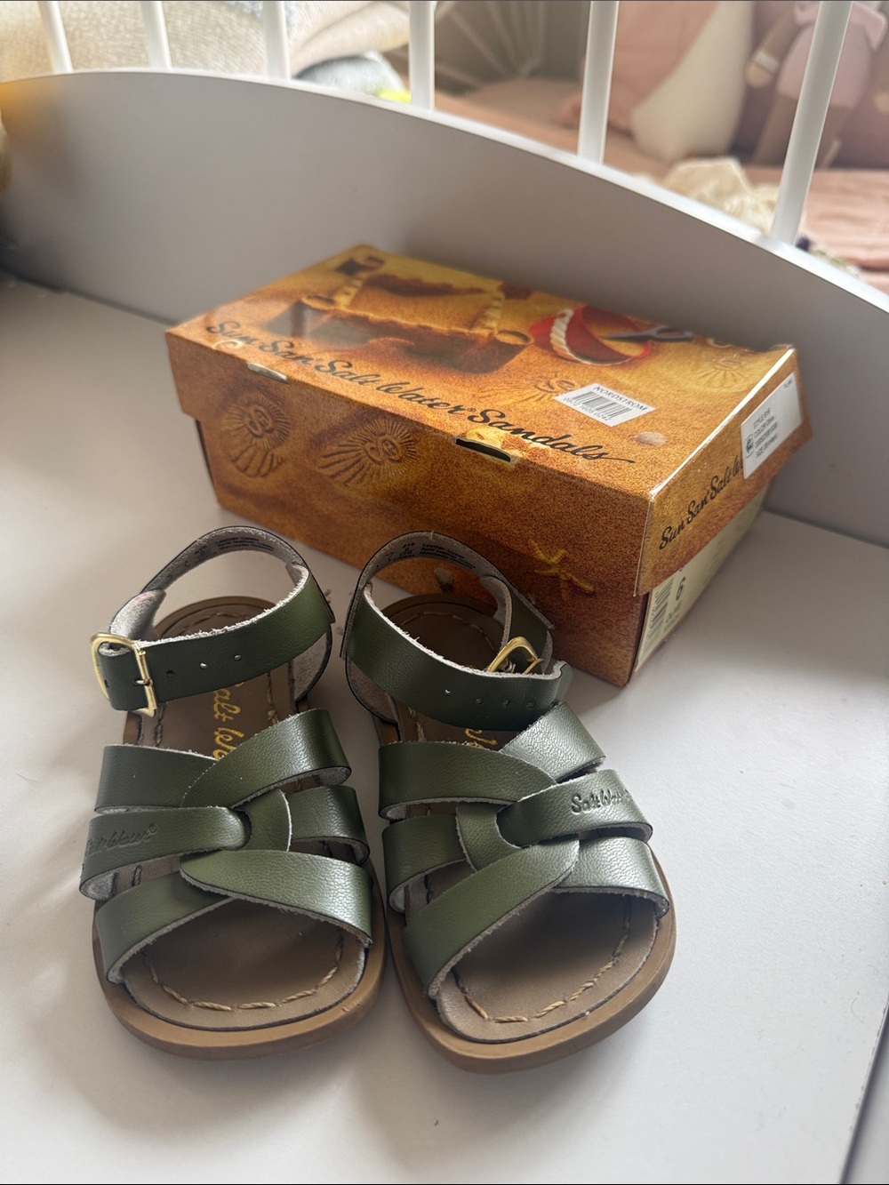 Toddler Olive Green salt water sandals